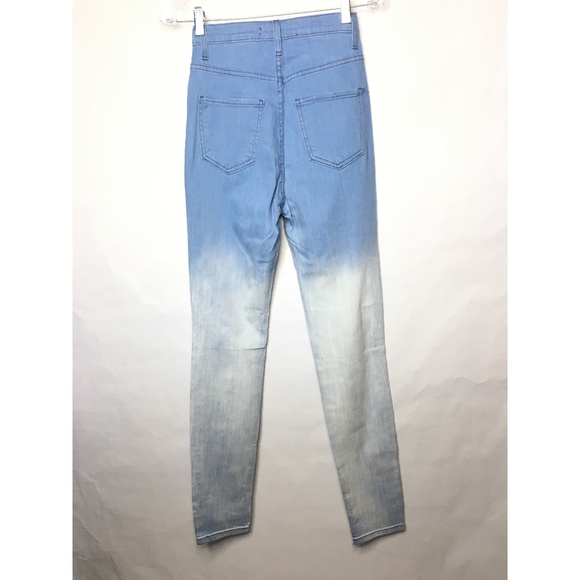 Aphrodite Women Blue Ombre High Waist Skinny Jeans - Picture 2 of 7